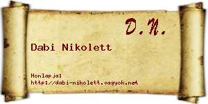 Dabi Nikolett névjegykártya